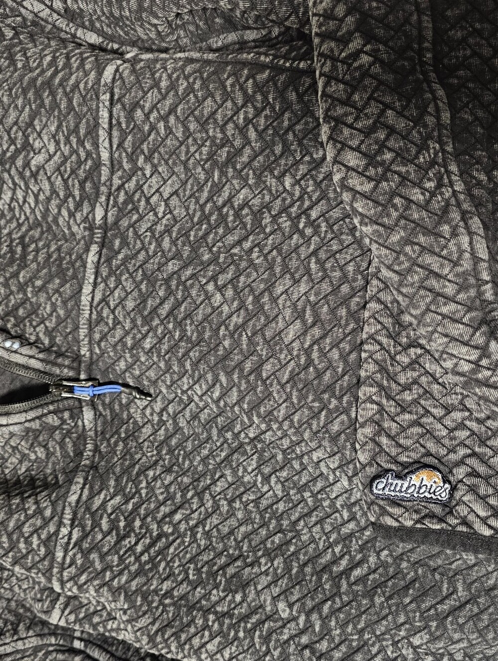Chubbies Back To Basics Quilted Quarter Zip Pullover Faded Black Men's Size XL - Picture 11 of 11